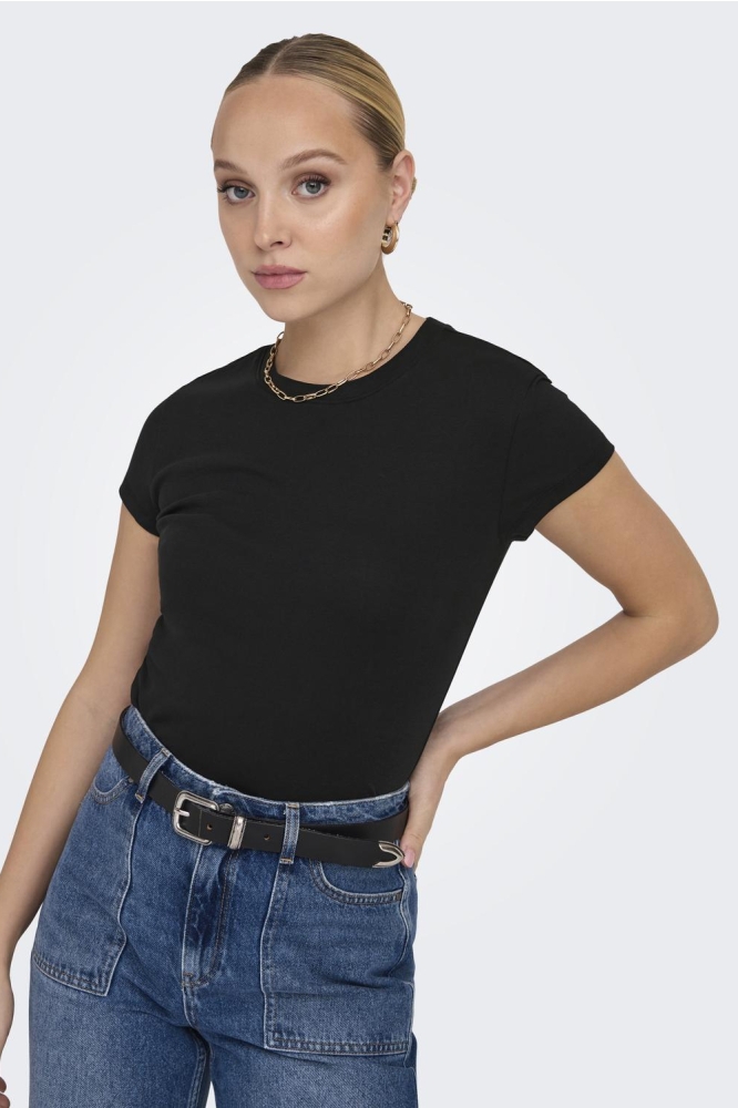 ONLELINA S/S O-NECK SHORT TOP JRS N 15320229 Black